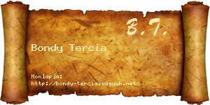 Bondy Tercia névjegykártya